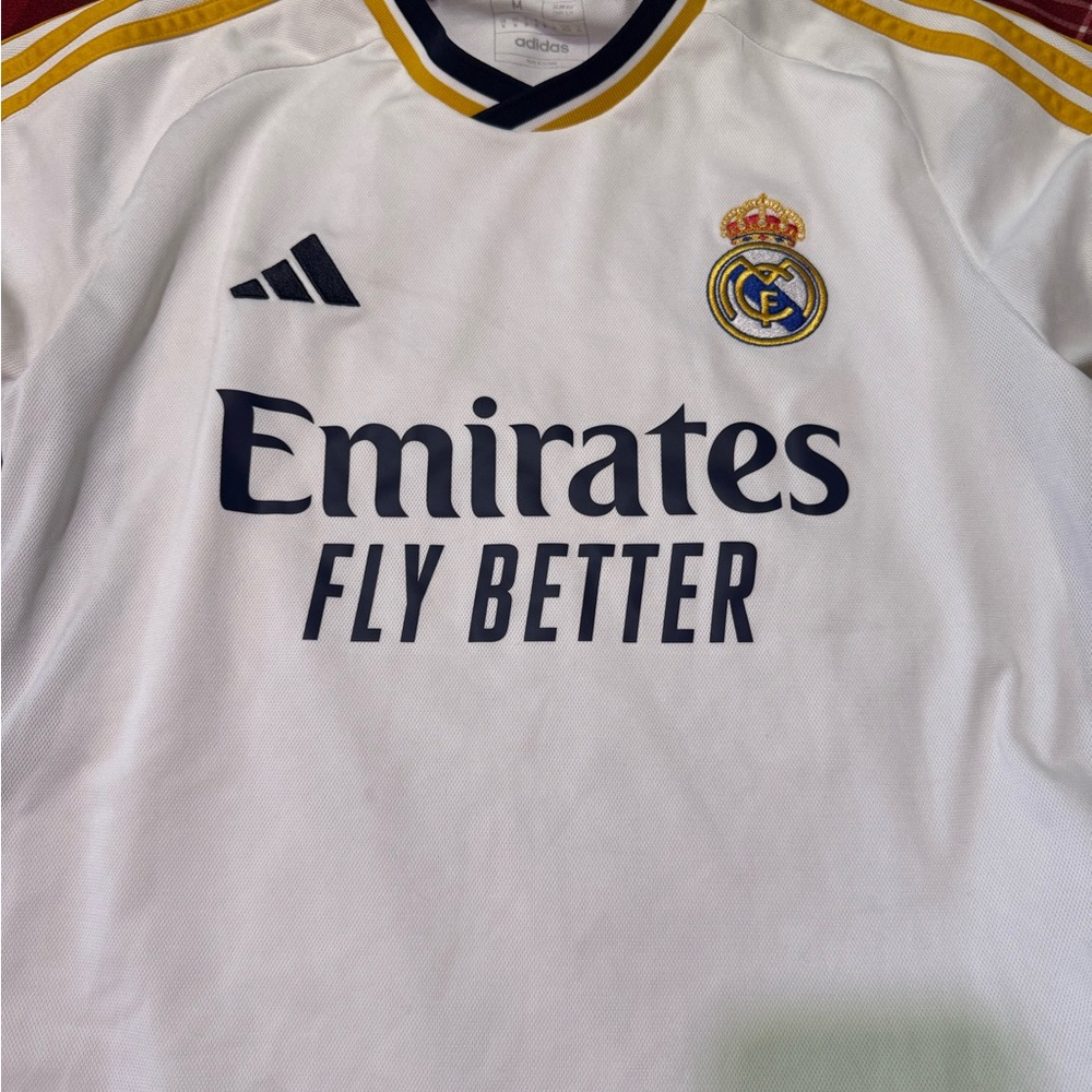 adidas White and Gold Soccer Jersey